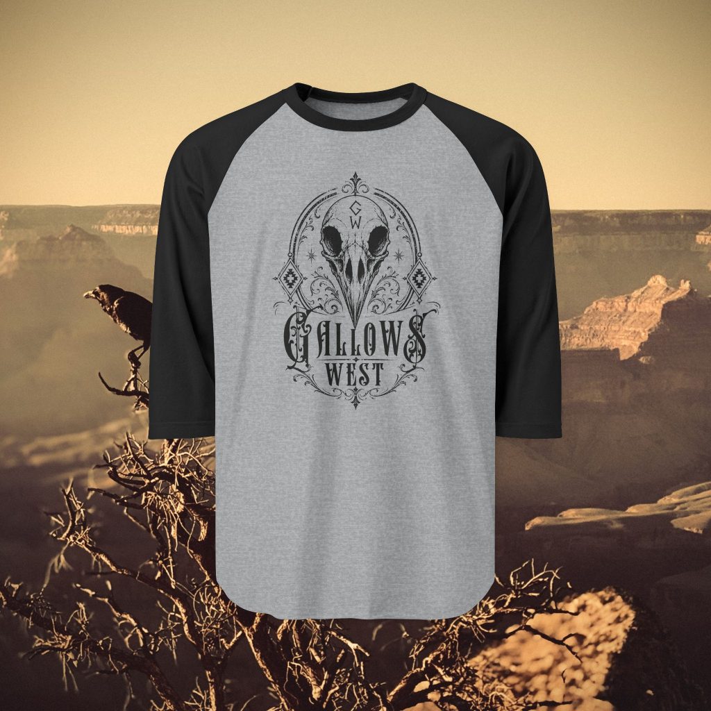 Gallows West - Logo 3/4 Sleeve Raglan Shirt Unisex