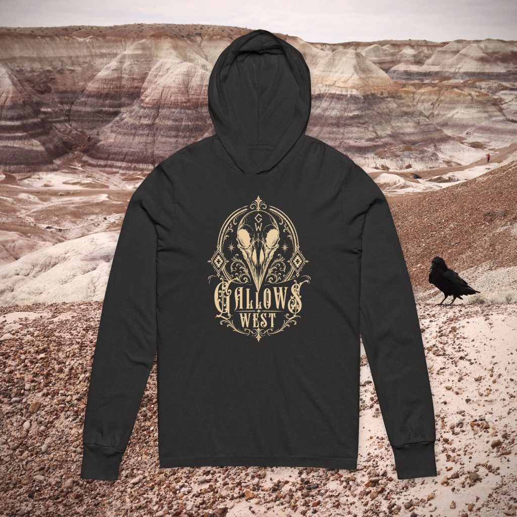 Gallows West - Hooded Long Sleeve Unisex - Front/Back Design - 'Haunted' Gothic Western