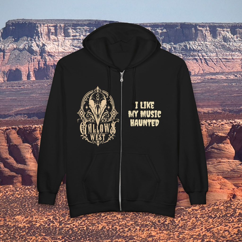Gallows West - Zip Hooded Sweatshirt Unisex - Logo 'Haunted Music'